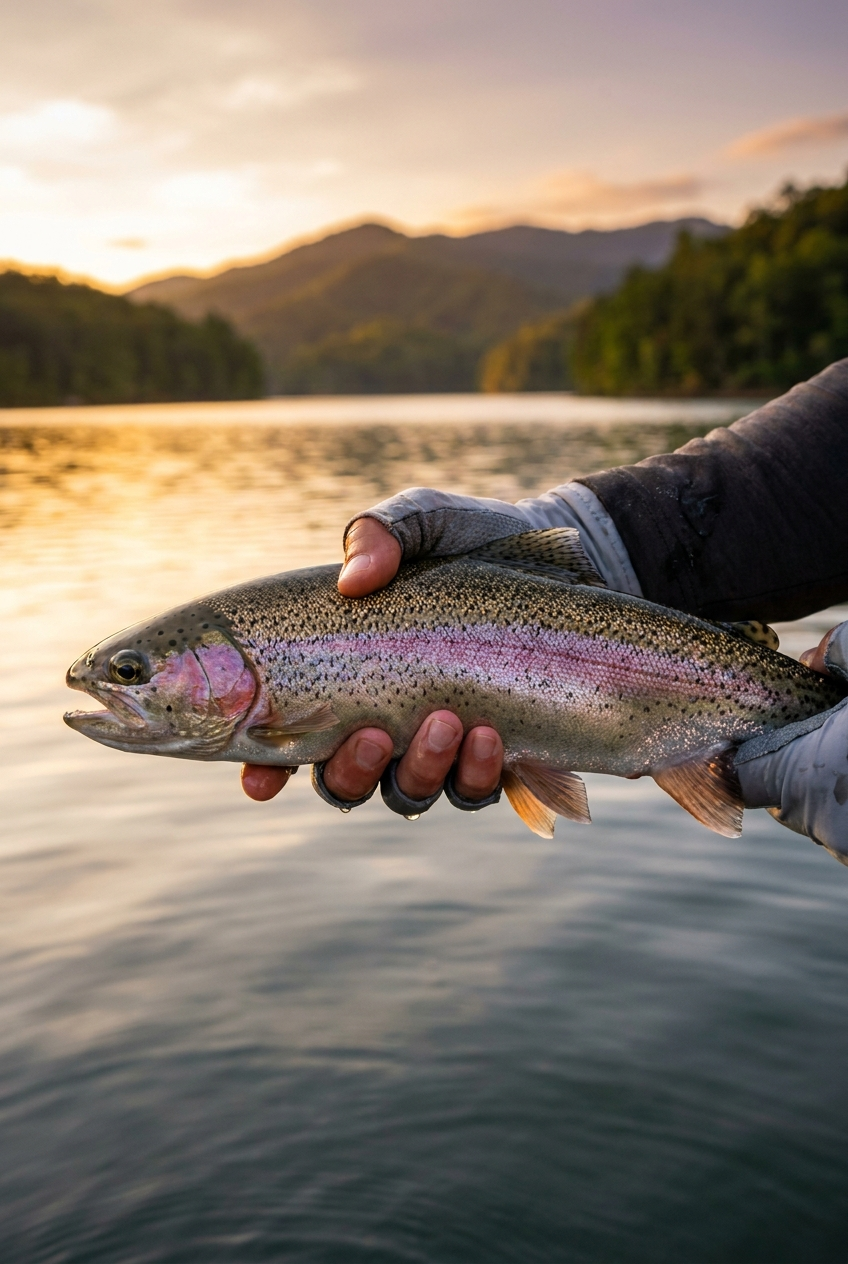 Rainbow Trout fishing on Lake Fontana, North Carolina