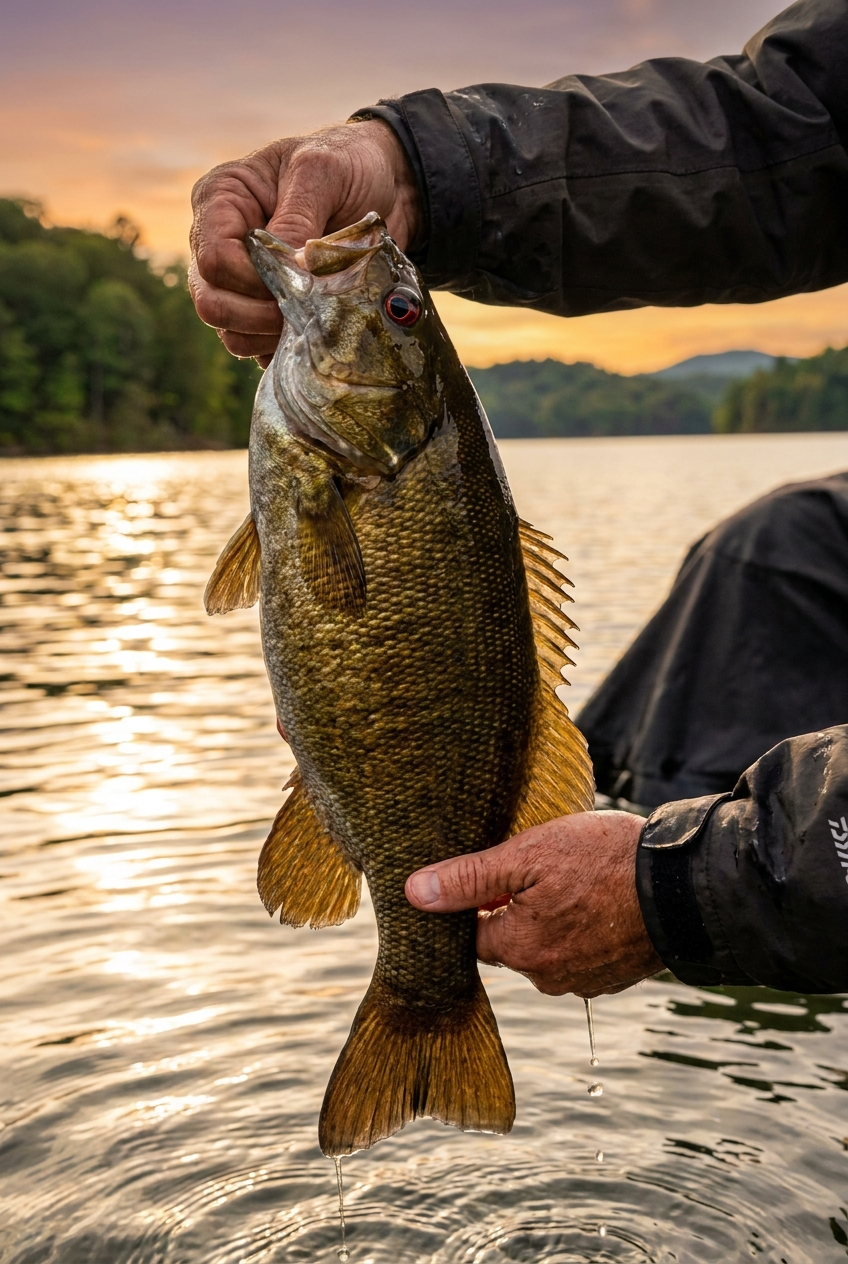 Smallmouth Bass fishing on Lake Fontana, North Carolina