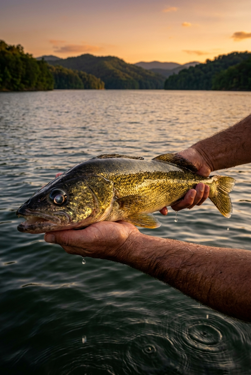 Walleye fishing on Lake Fontana, North Carolina