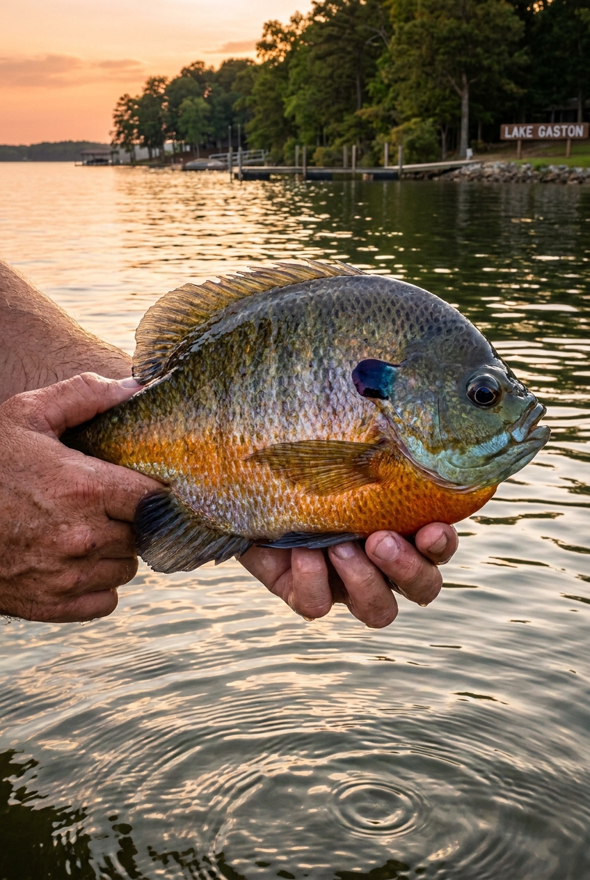 Bluegill fishing on Lake Gaston, Virginia