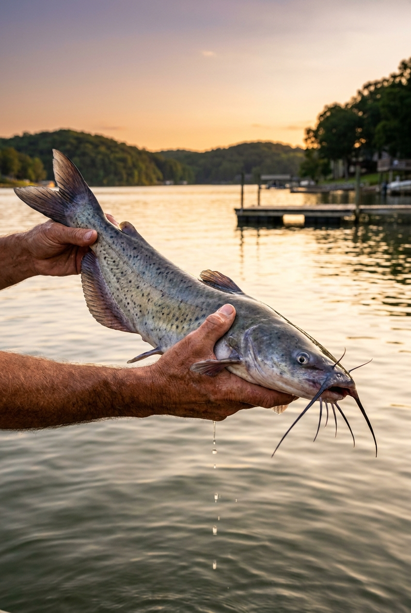 Channel Catfish fishing on Lake Gaston, Virginia