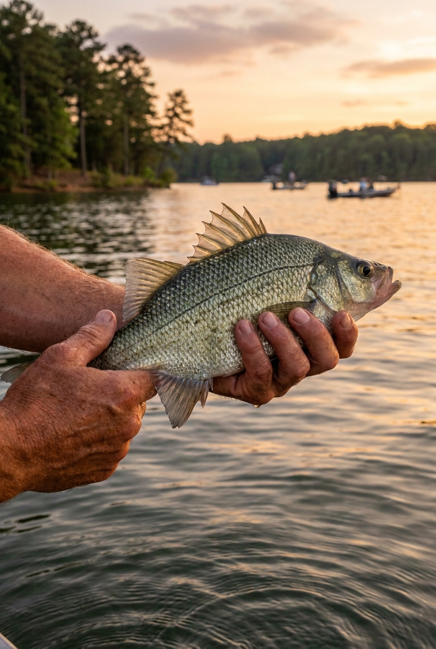 White Perch fishing on Lake Gaston, Virginia