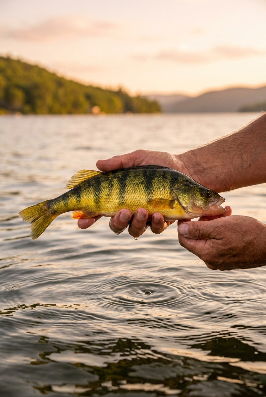 Yellow Perch fishing on Lake George, New York