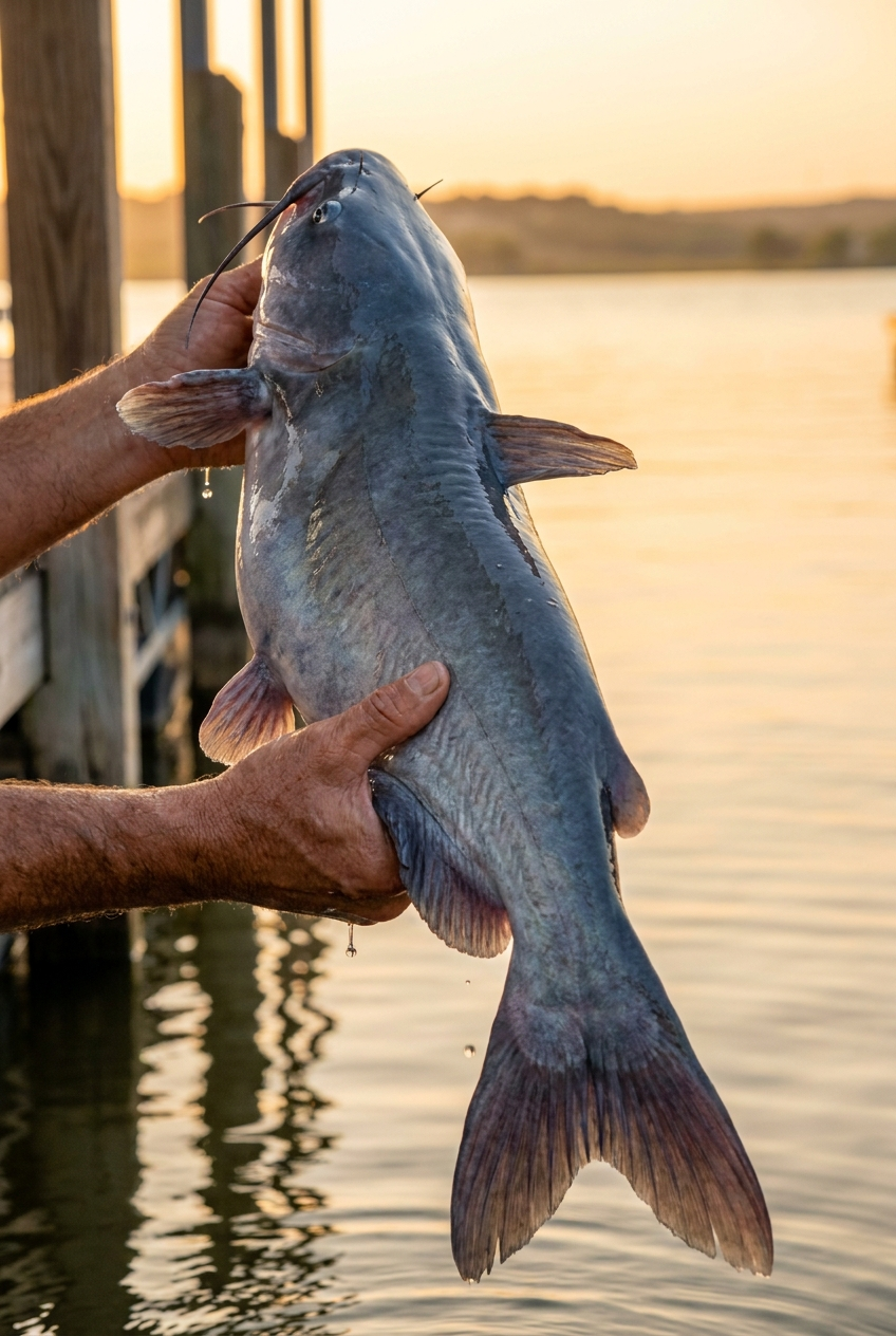 Blue Catfish fishing on Lake Granbury, Texas