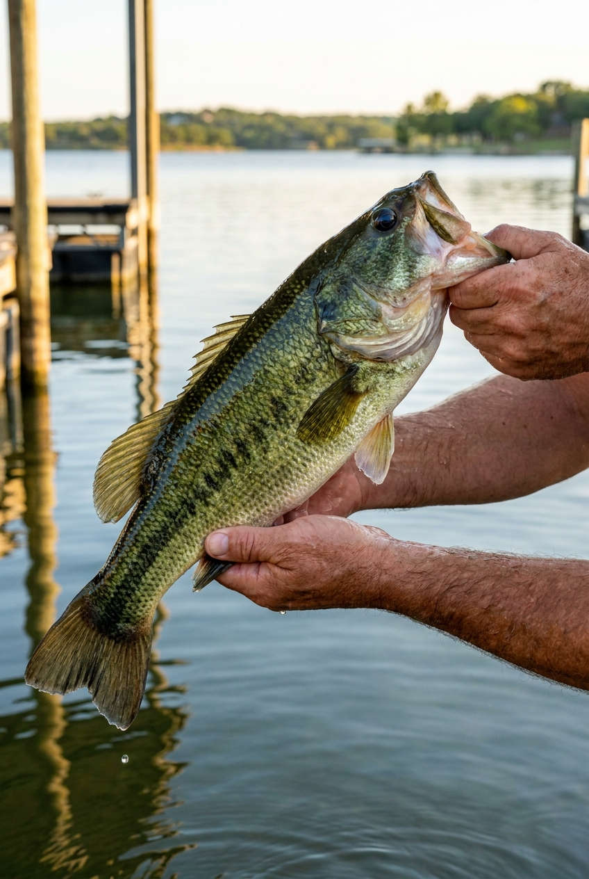 Largemouth Bass fishing on Lake Granbury, Texas