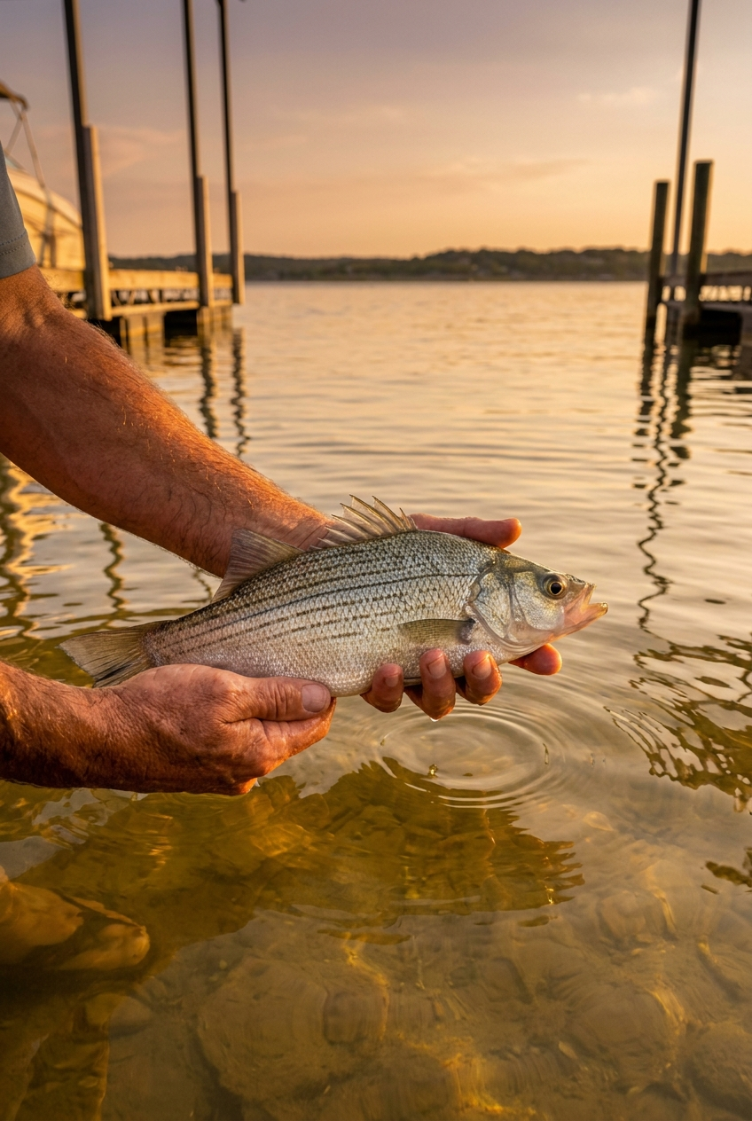 White Bass fishing on Lake Granbury, Texas