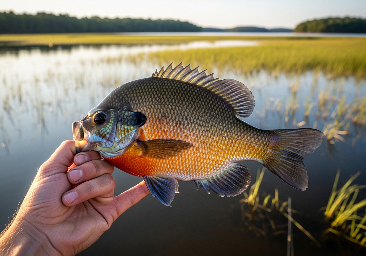 Bluegill fishing on Lake Guntersville, Alabama