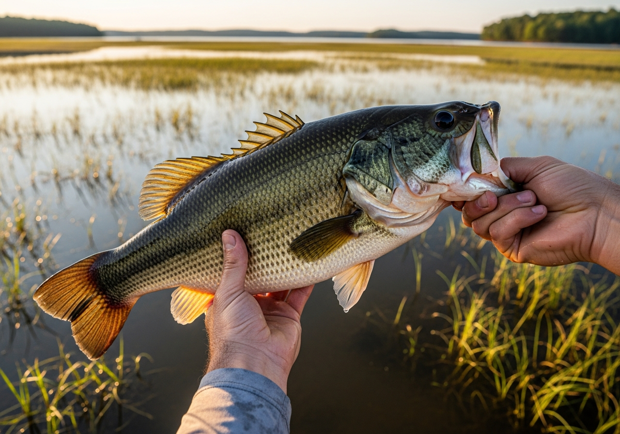 Largemouth Bass fishing on Lake Guntersville, Alabama