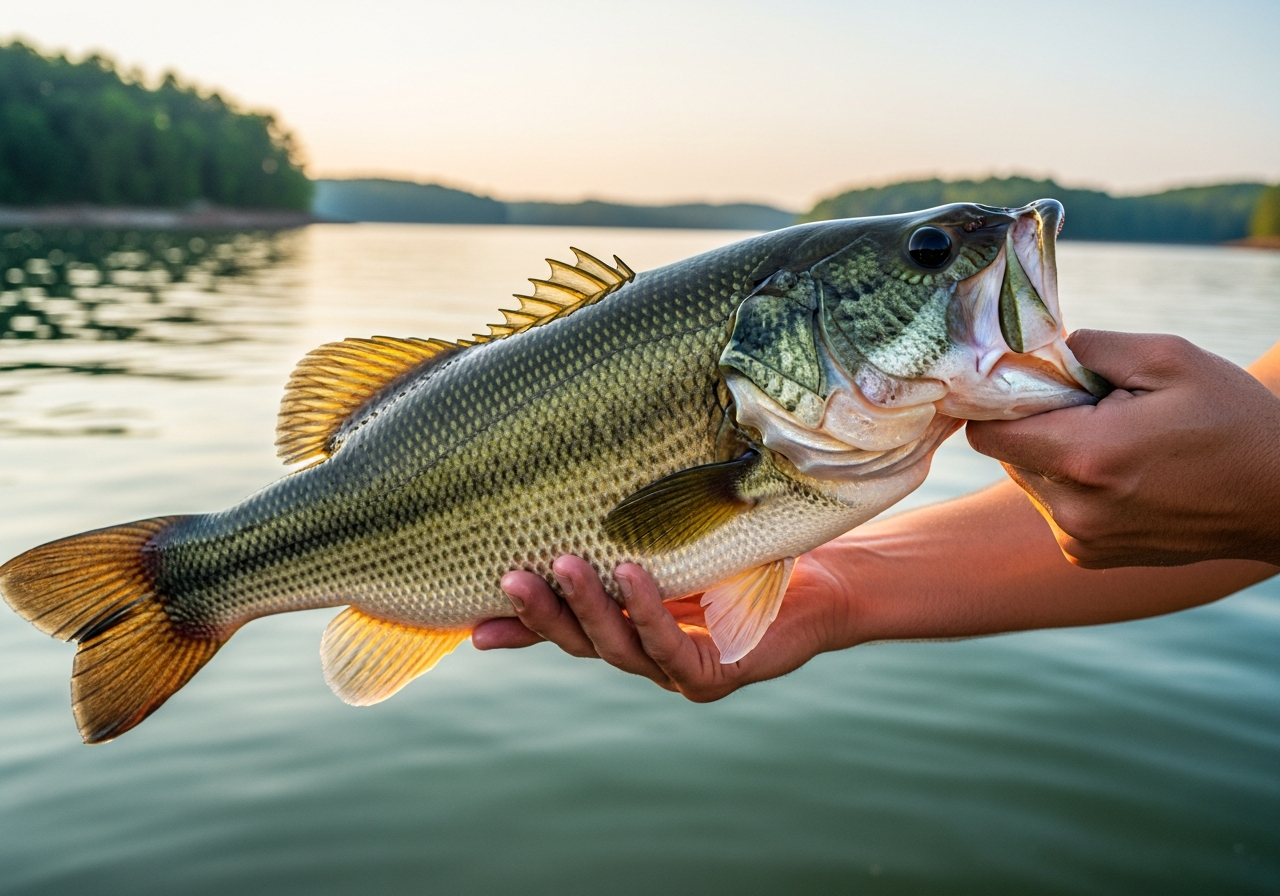 Largemouth Bass fishing on Lake Hartwell, South Carolina