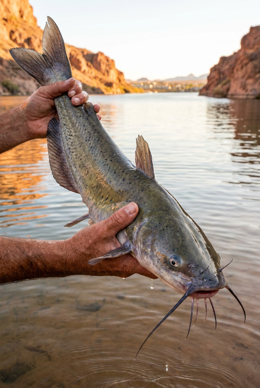Channel Catfish fishing on Lake Havasu, Arizona