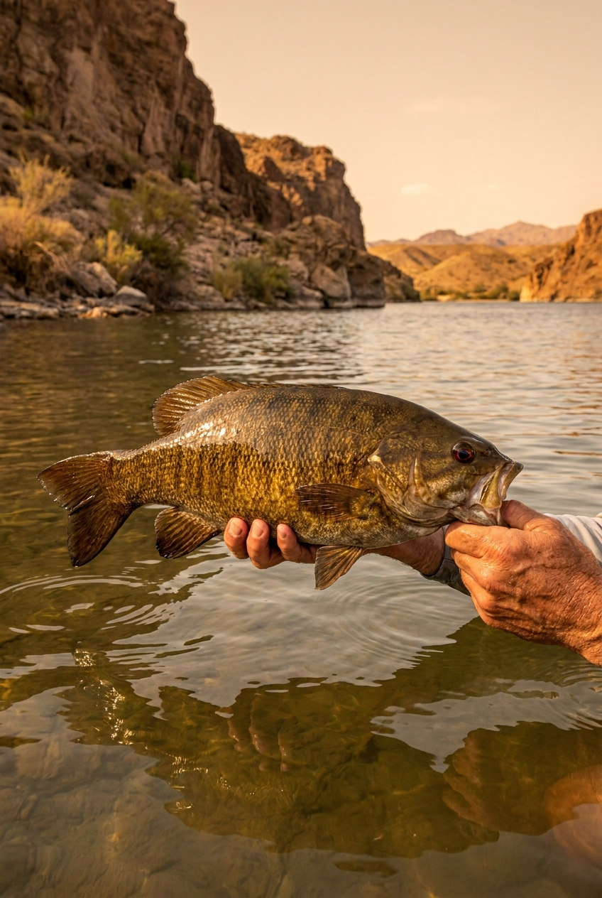 Smallmouth Bass fishing on Lake Havasu, Arizona