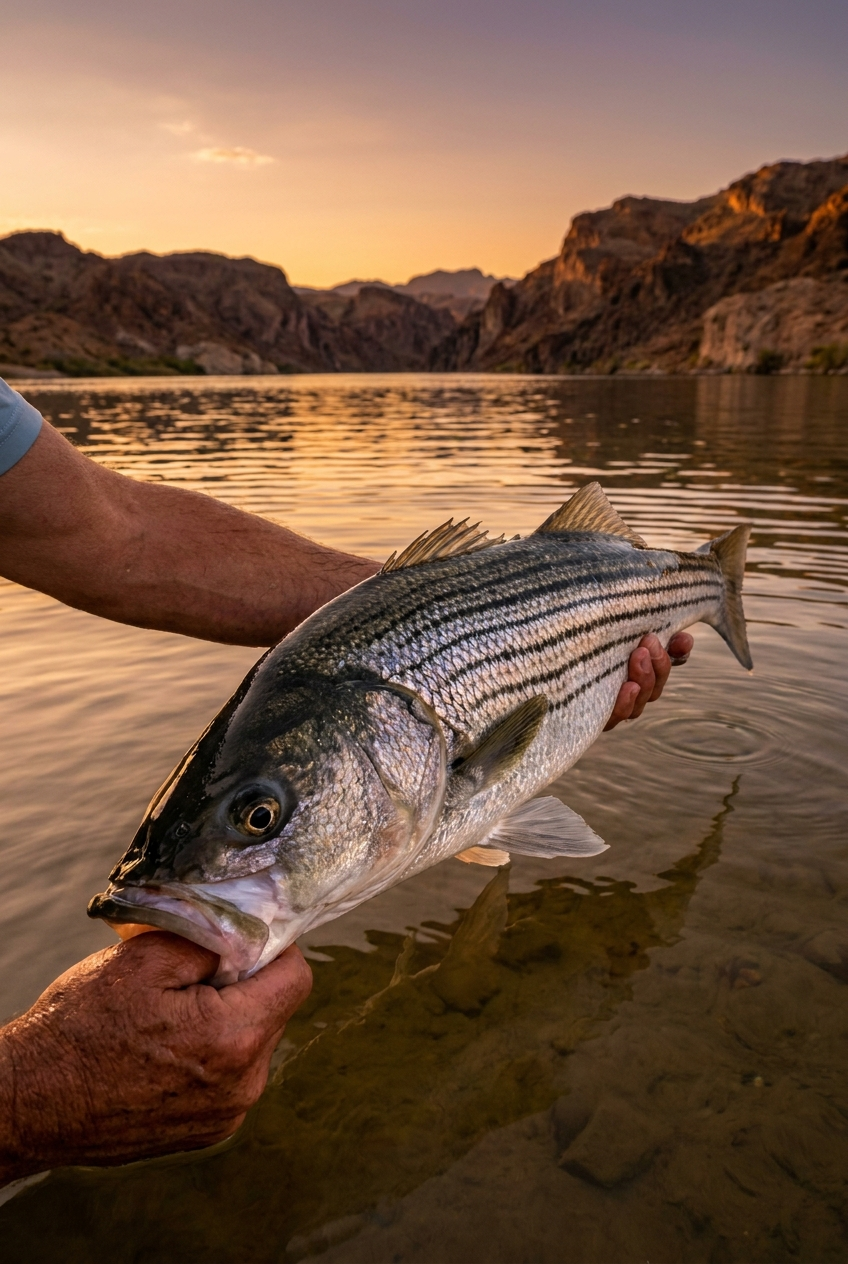 Striped Bass fishing on Lake Havasu, Arizona