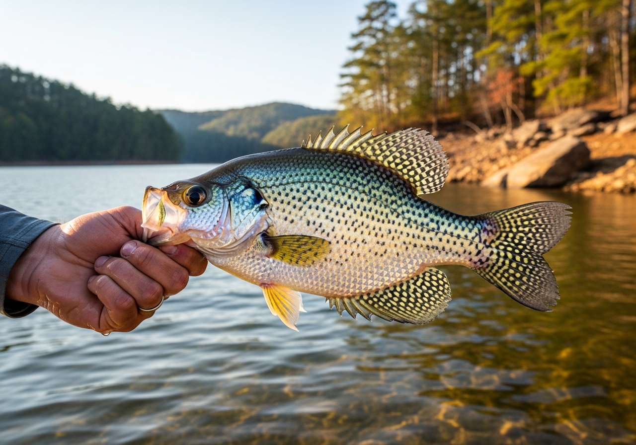 Crappie fishing on Lake Lanier, Georgia