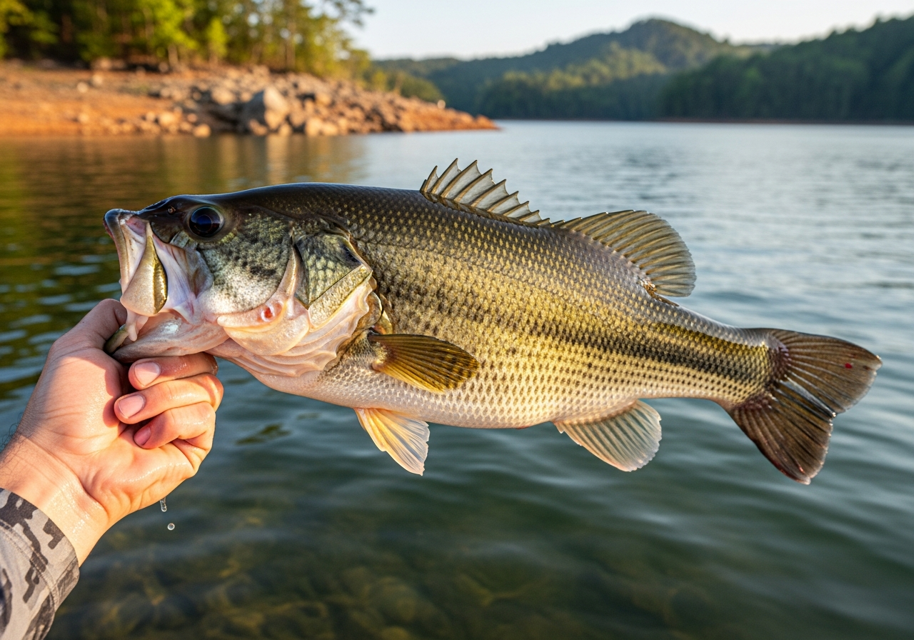 Largemouth Bass fishing on Lake Lanier, Georgia