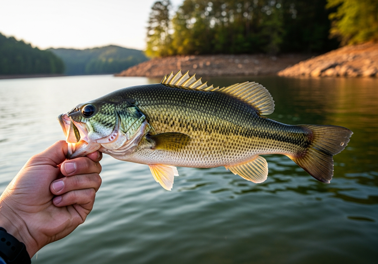 Spotted Bass fishing on Lake Lanier, Georgia