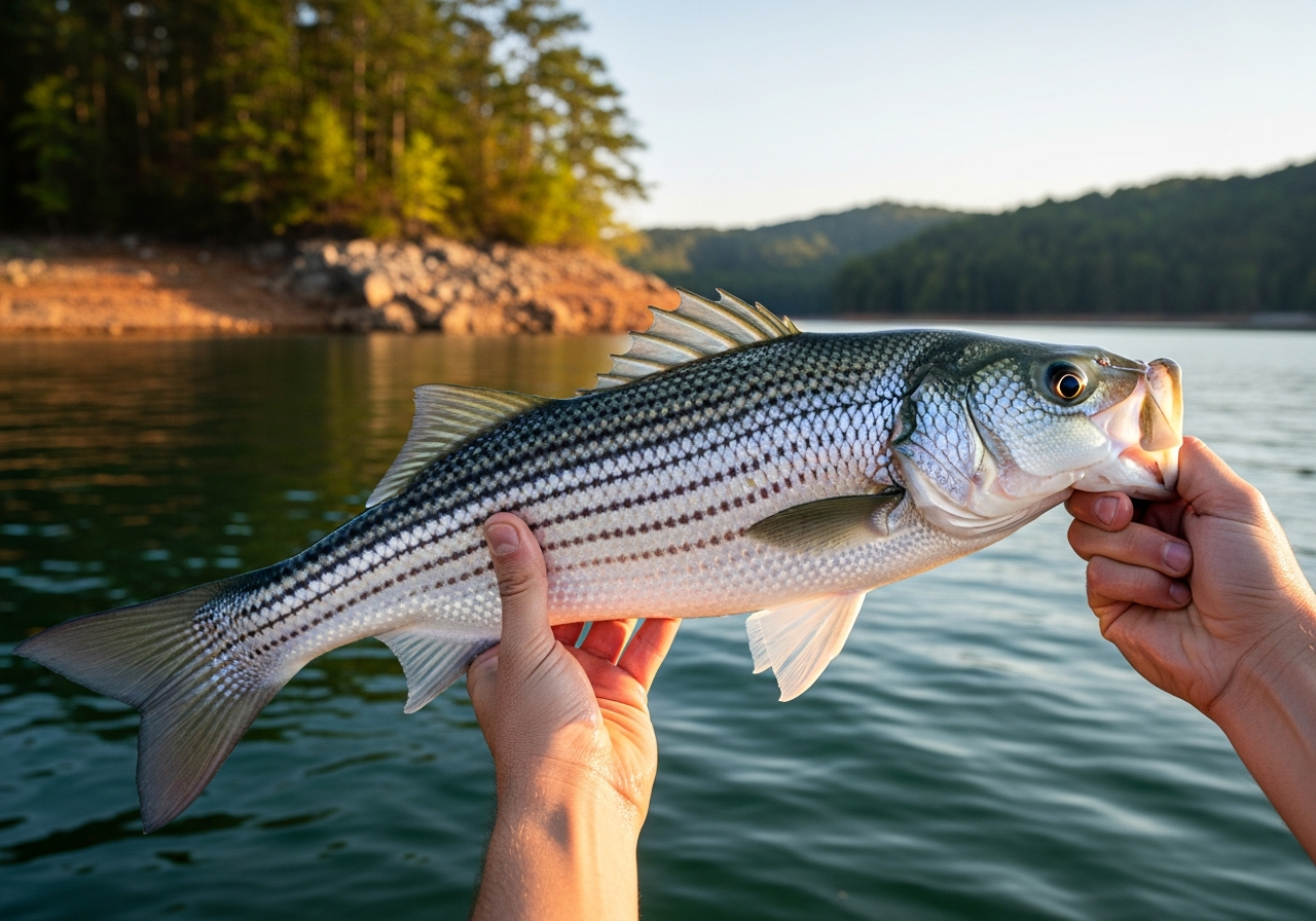 Striped Bass fishing on Lake Lanier, Georgia