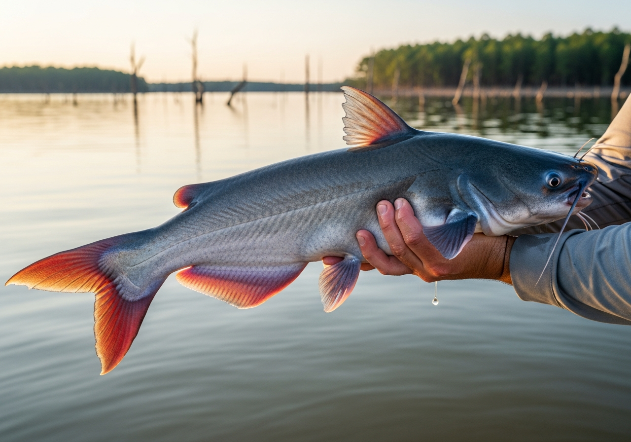 Blue Catfish fishing on Lake Livingston, Texas