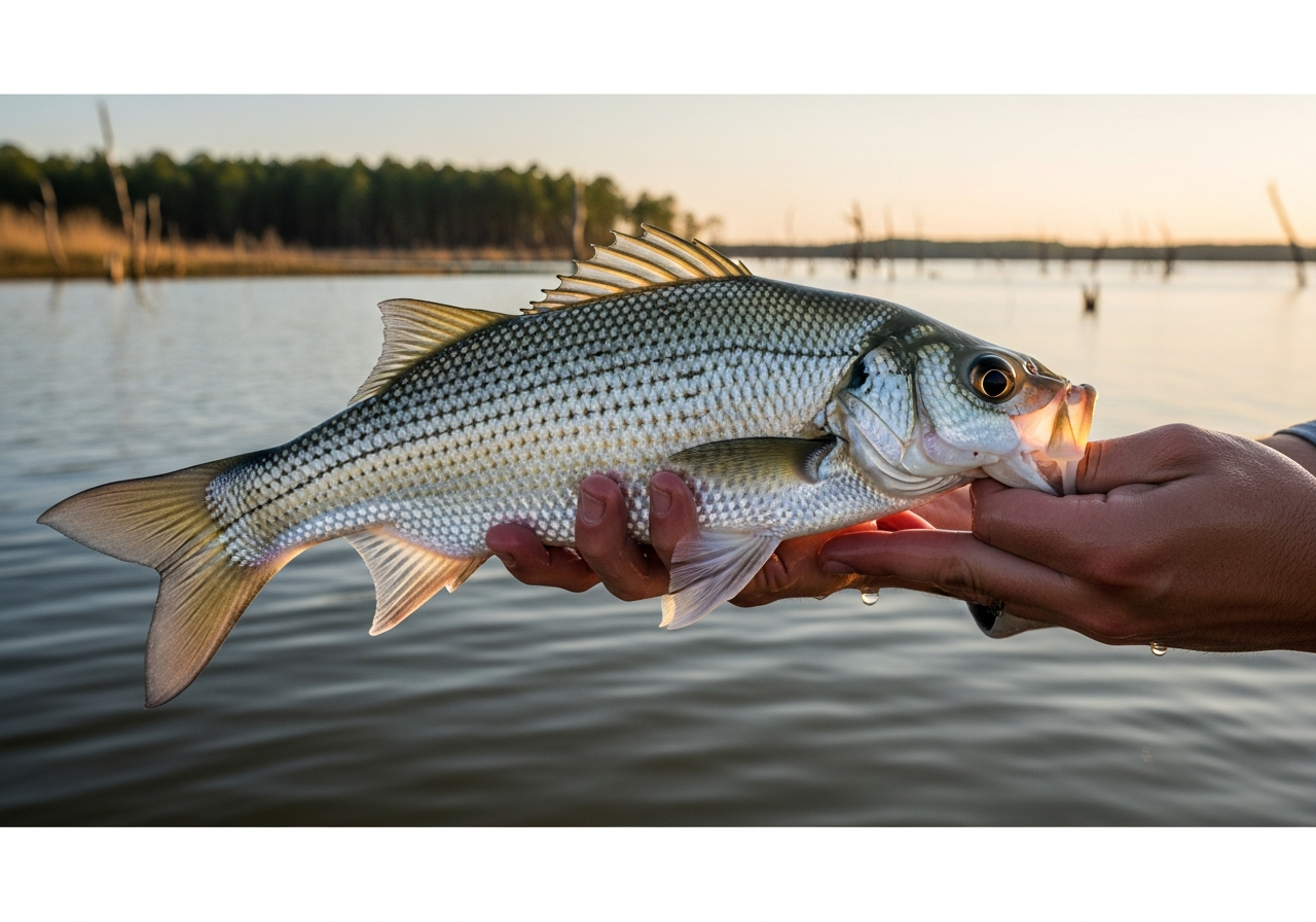 White Bass fishing on Lake Livingston, Texas