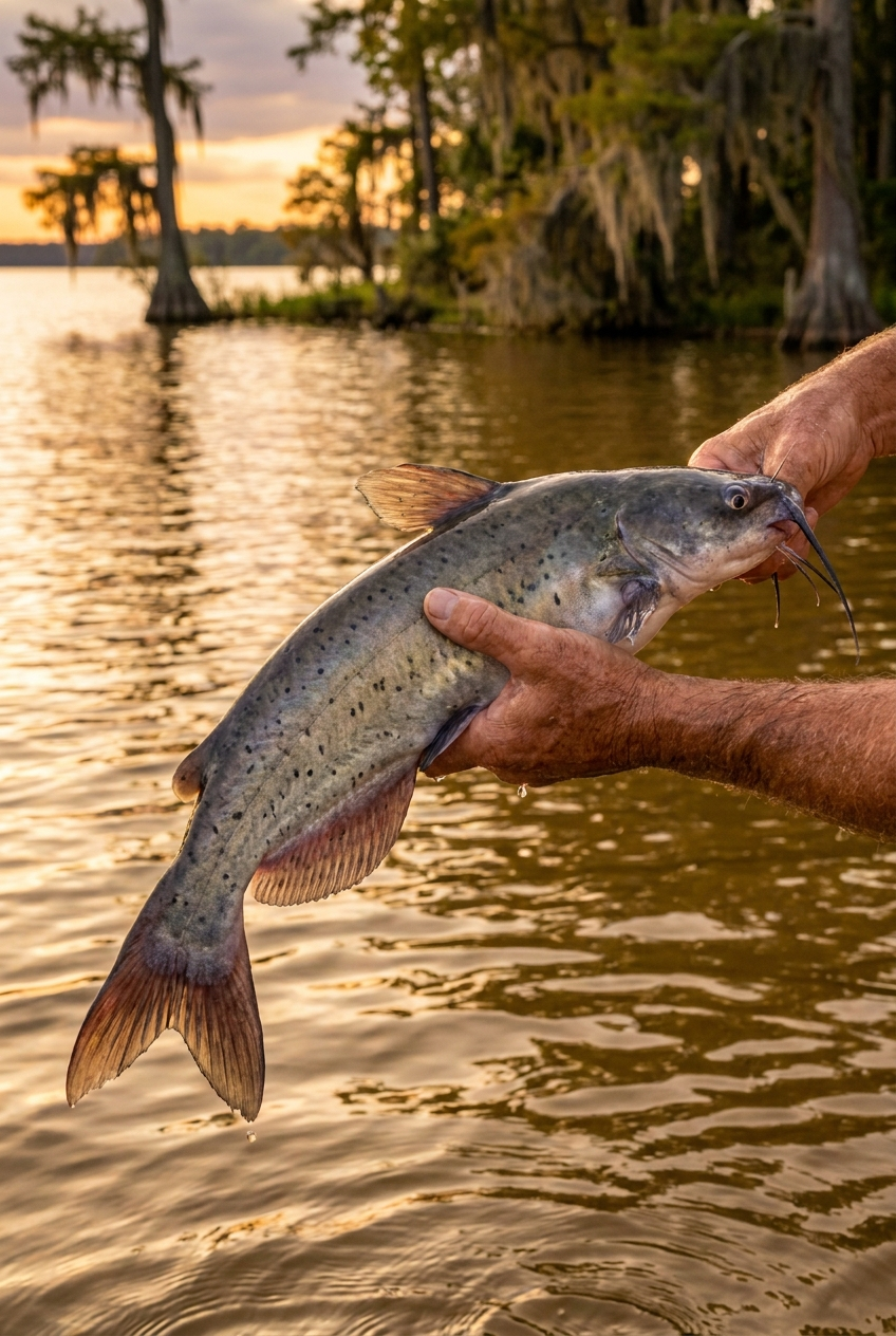 Channel Catfish fishing on Lake Marion, South Carolina
