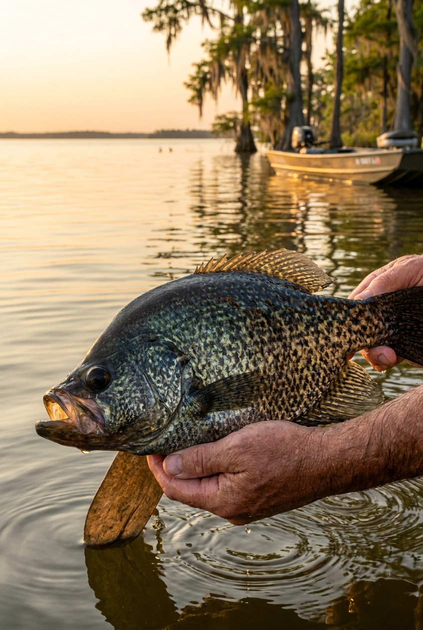 Crappie fishing on Lake Marion, South Carolina