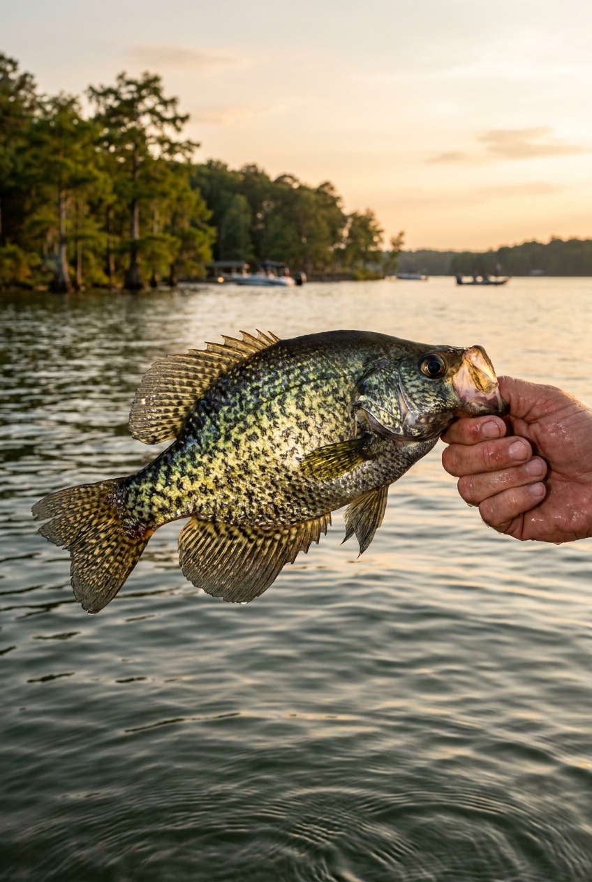 Crappie fishing on Lake Martin, Alabama
