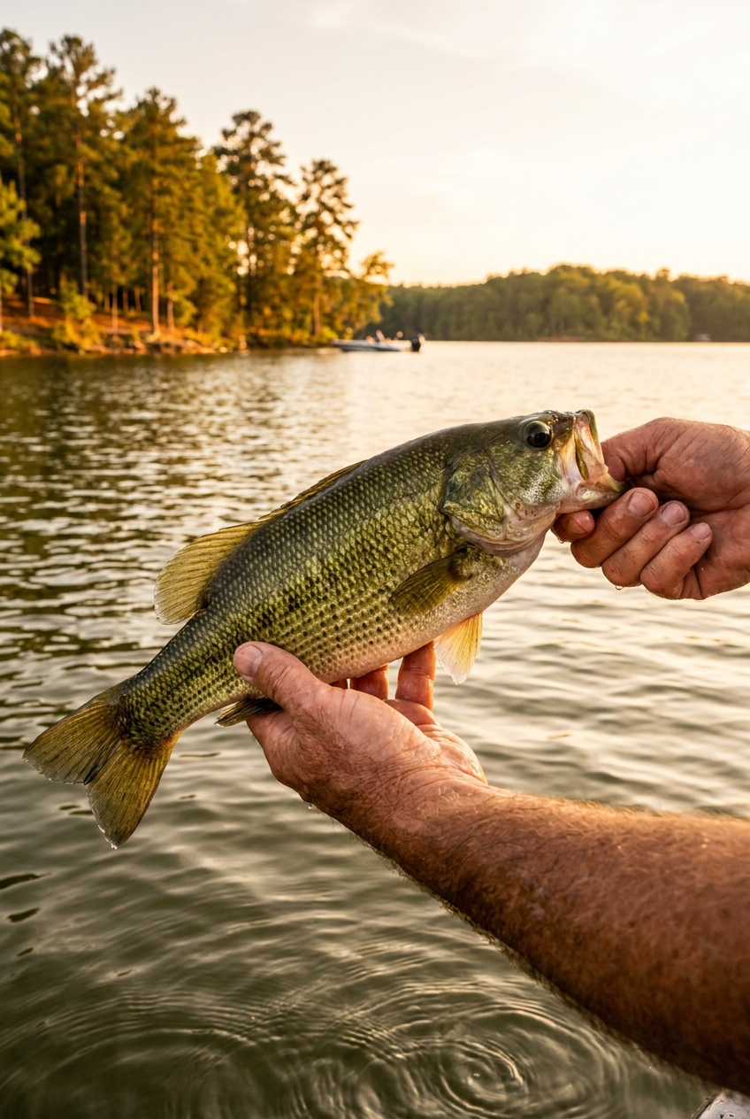 Spotted Bass fishing on Lake Martin, Alabama