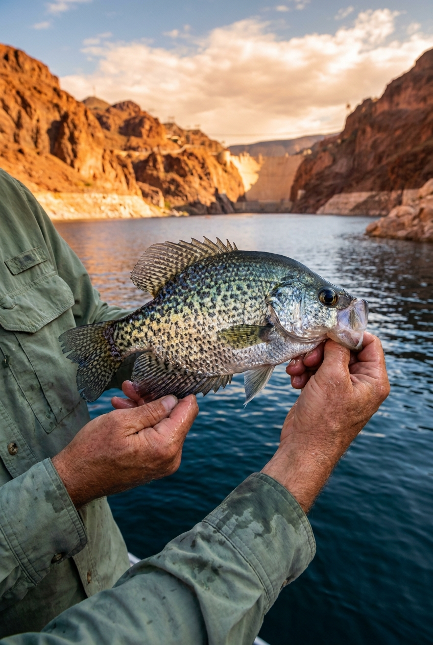 Black Crappie fishing on Lake Mead, Nevada