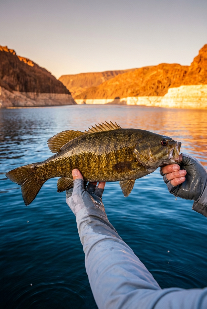 Smallmouth Bass fishing on Lake Mead, Nevada
