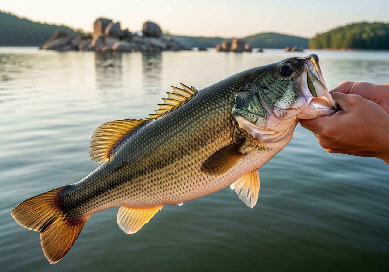 Largemouth Bass fishing on Lake Murray, South Carolina