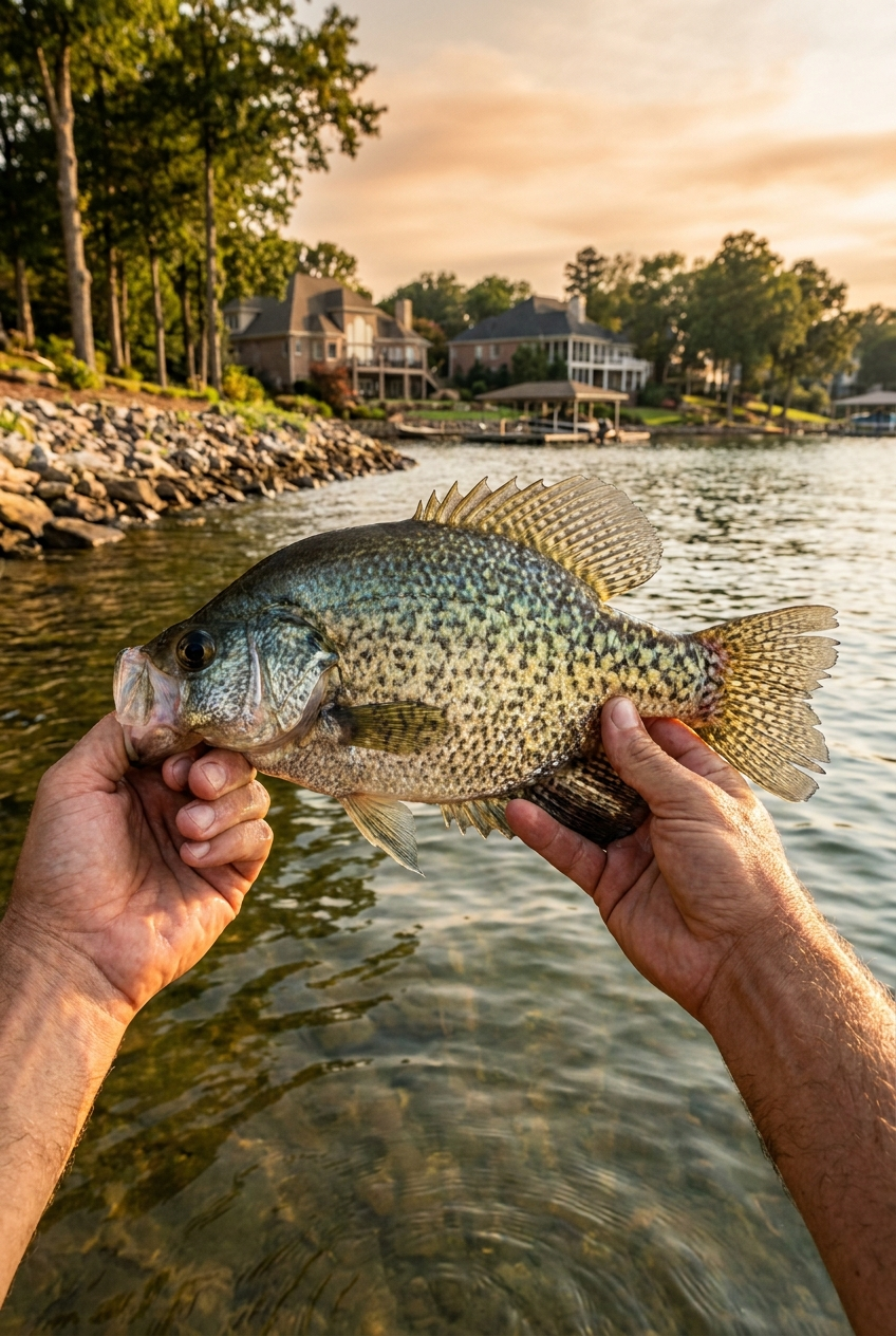 Crappie fishing on Lake Norman, North Carolina