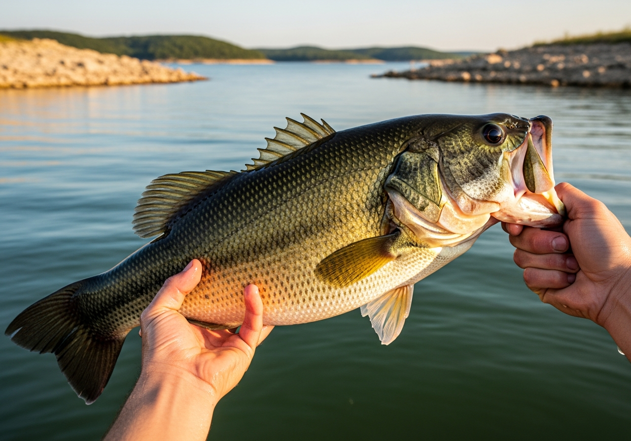 Largemouth Bass fishing on Lake of the Ozarks, Missouri