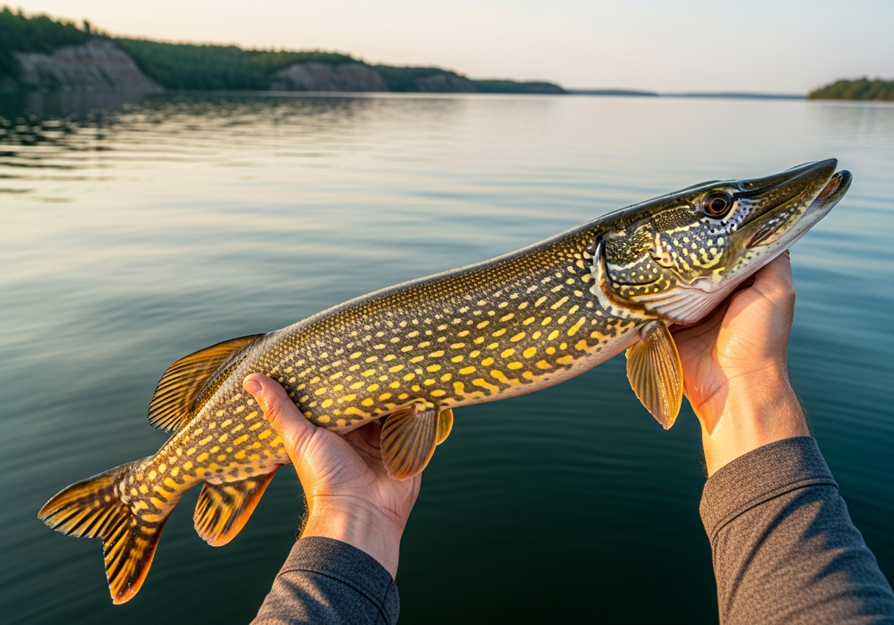 Northern Pike fishing on Lake of the Woods, Minnesota