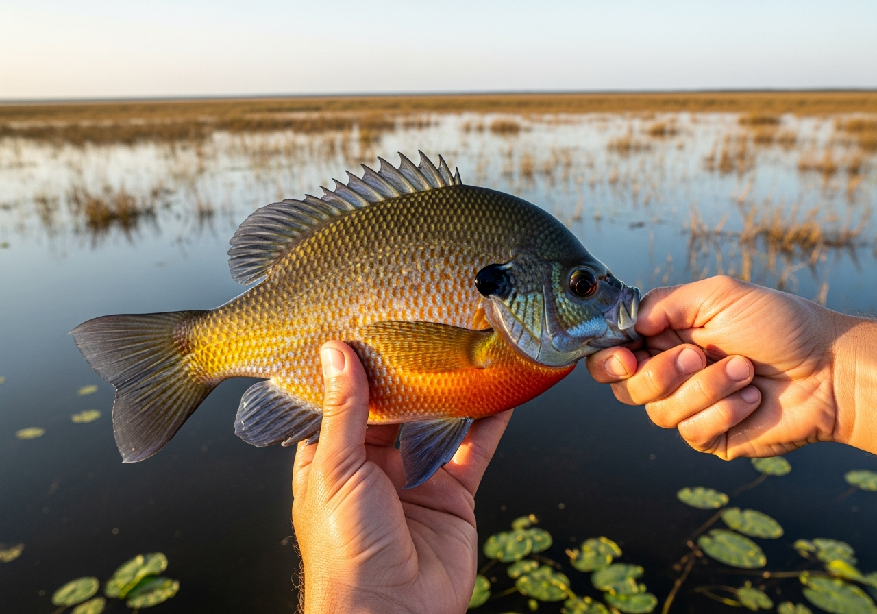 Bluegill fishing on Lake Okeechobee, Florida