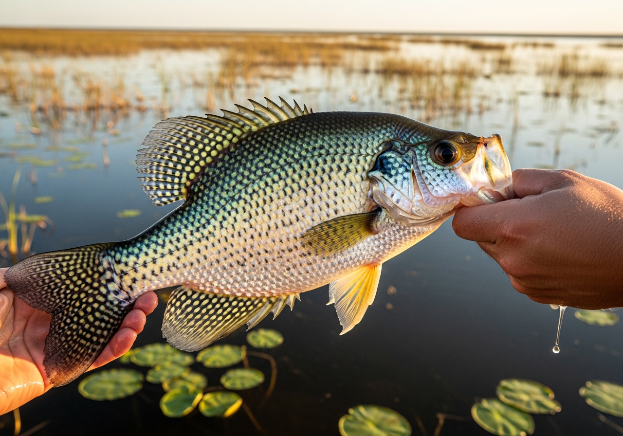 Crappie fishing on Lake Okeechobee, Florida