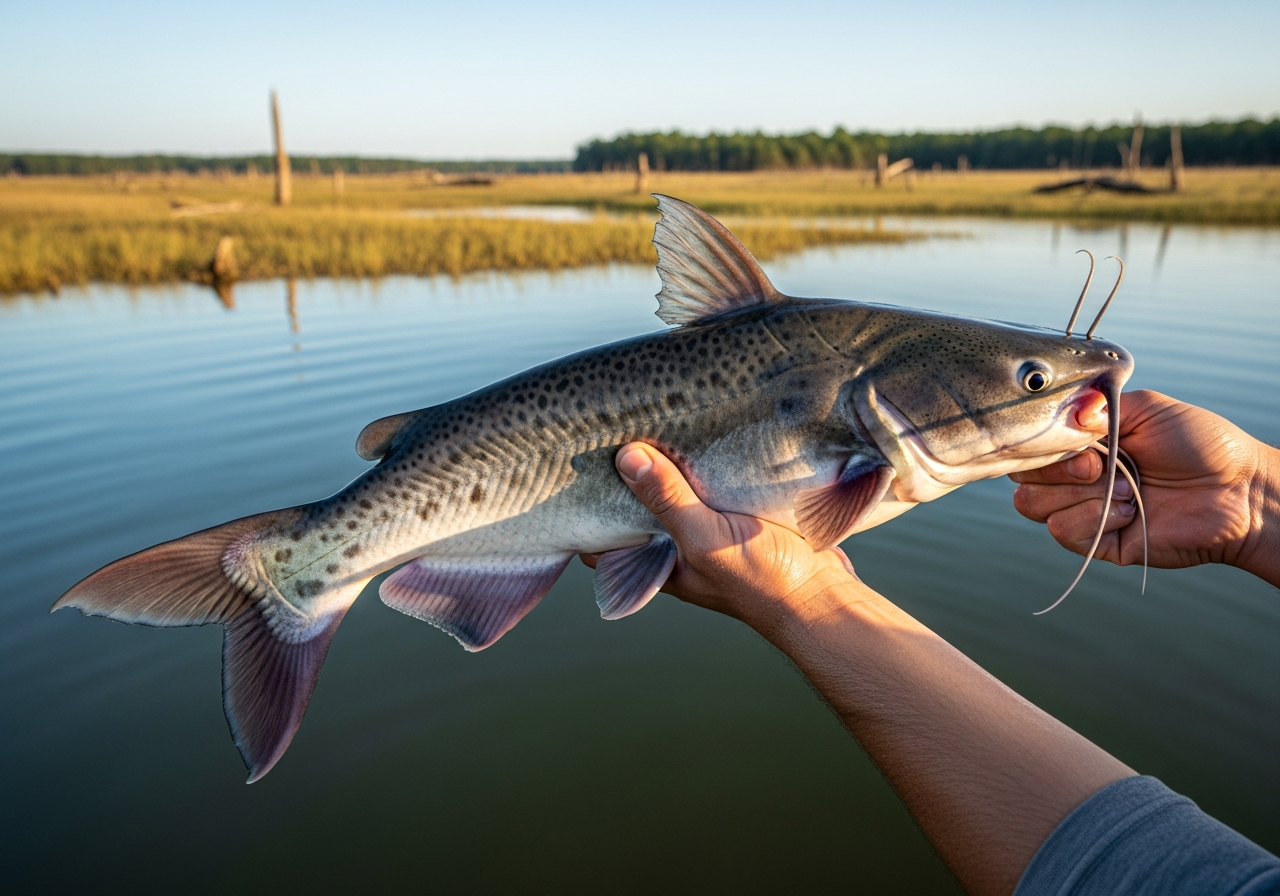 Channel Catfish fishing on Lake Palestine, Texas