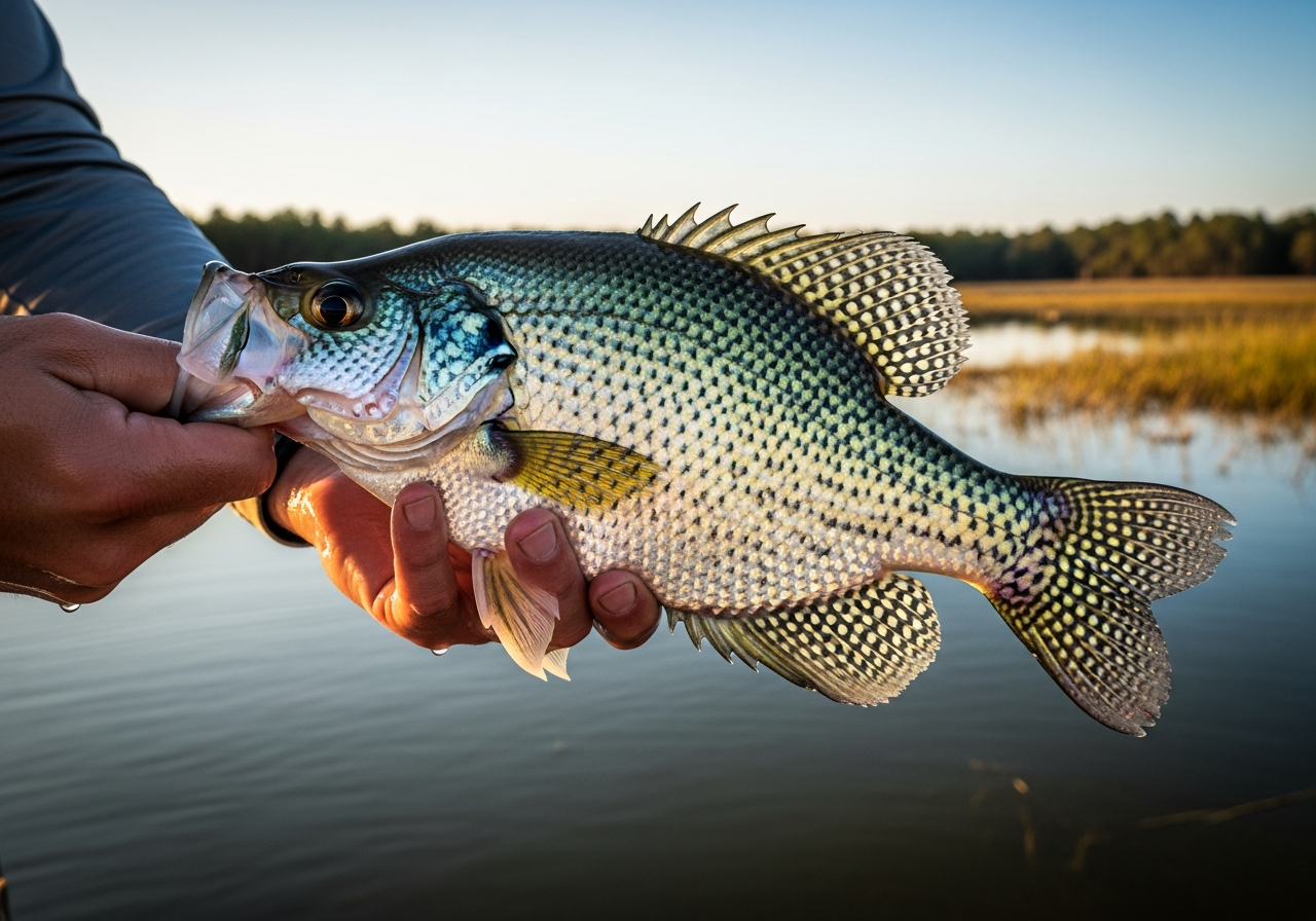 Crappie fishing on Lake Palestine, Texas