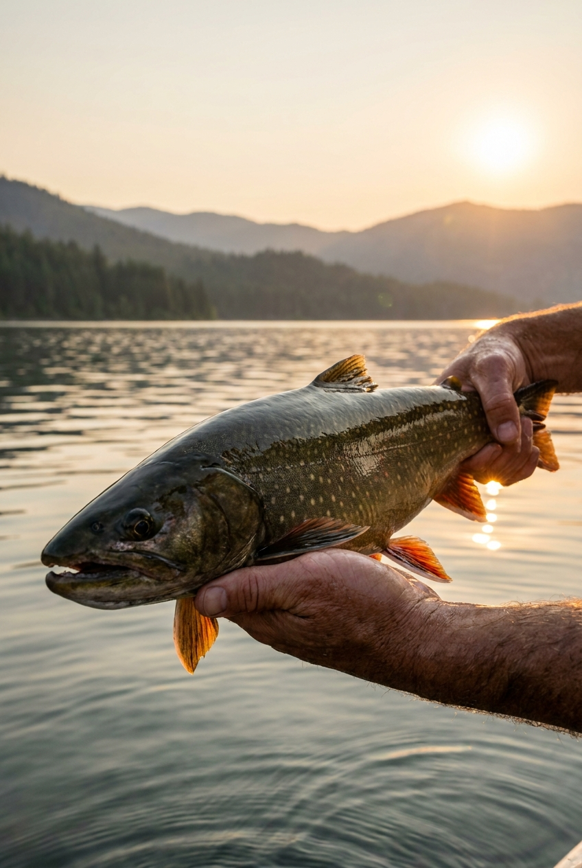 Bull Trout fishing on Lake Pend Oreille, Idaho