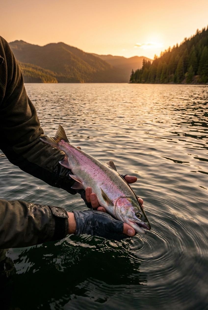 Kokanee Salmon fishing on Lake Pend Oreille, Idaho