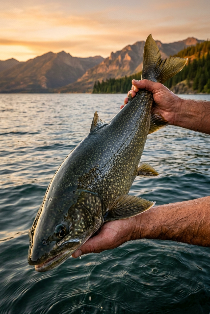 Lake Trout fishing on Lake Pend Oreille, Idaho