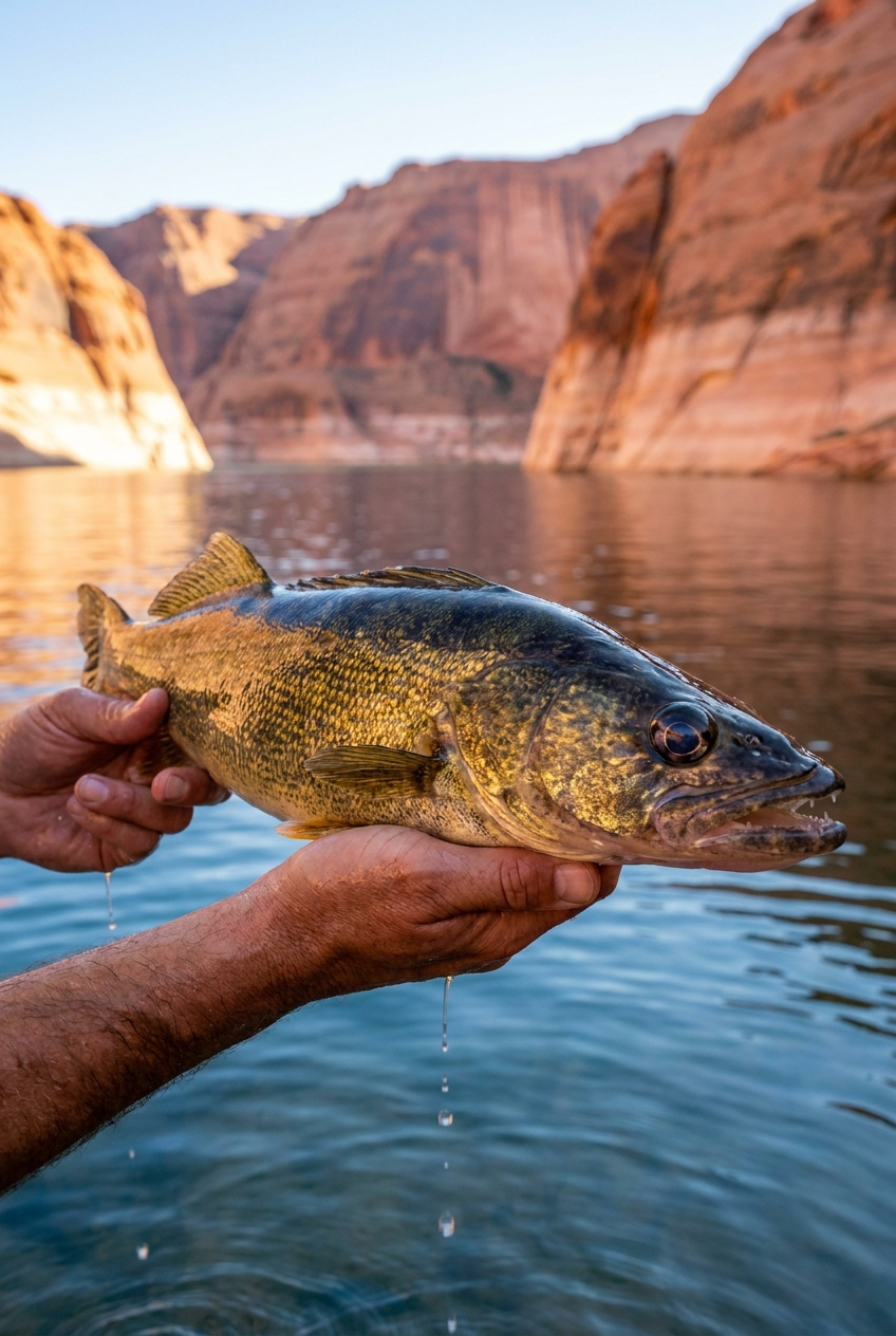 Walleye fishing on Lake Powell, Utah
