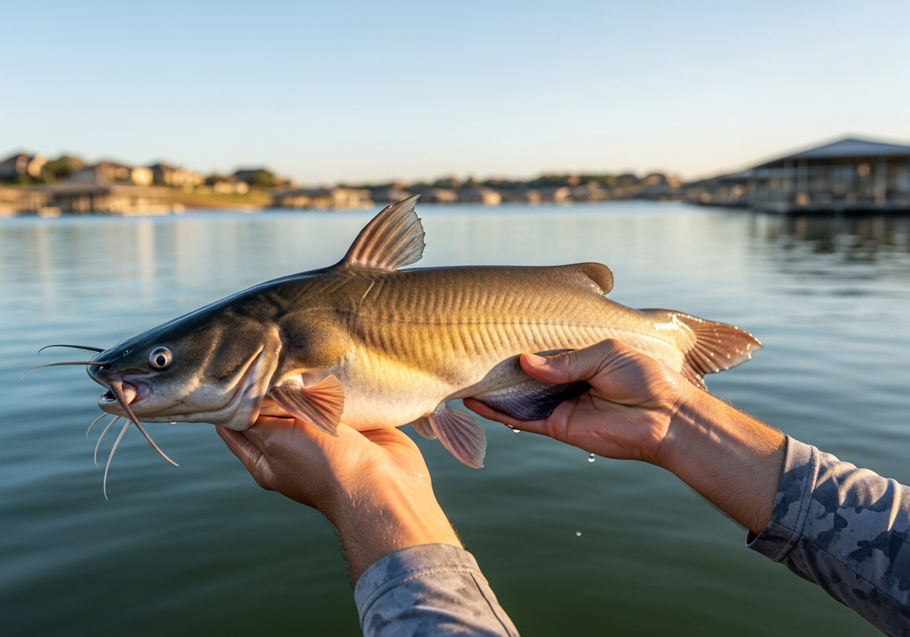 Catfish fishing on Lake Ray Hubbard, Texas