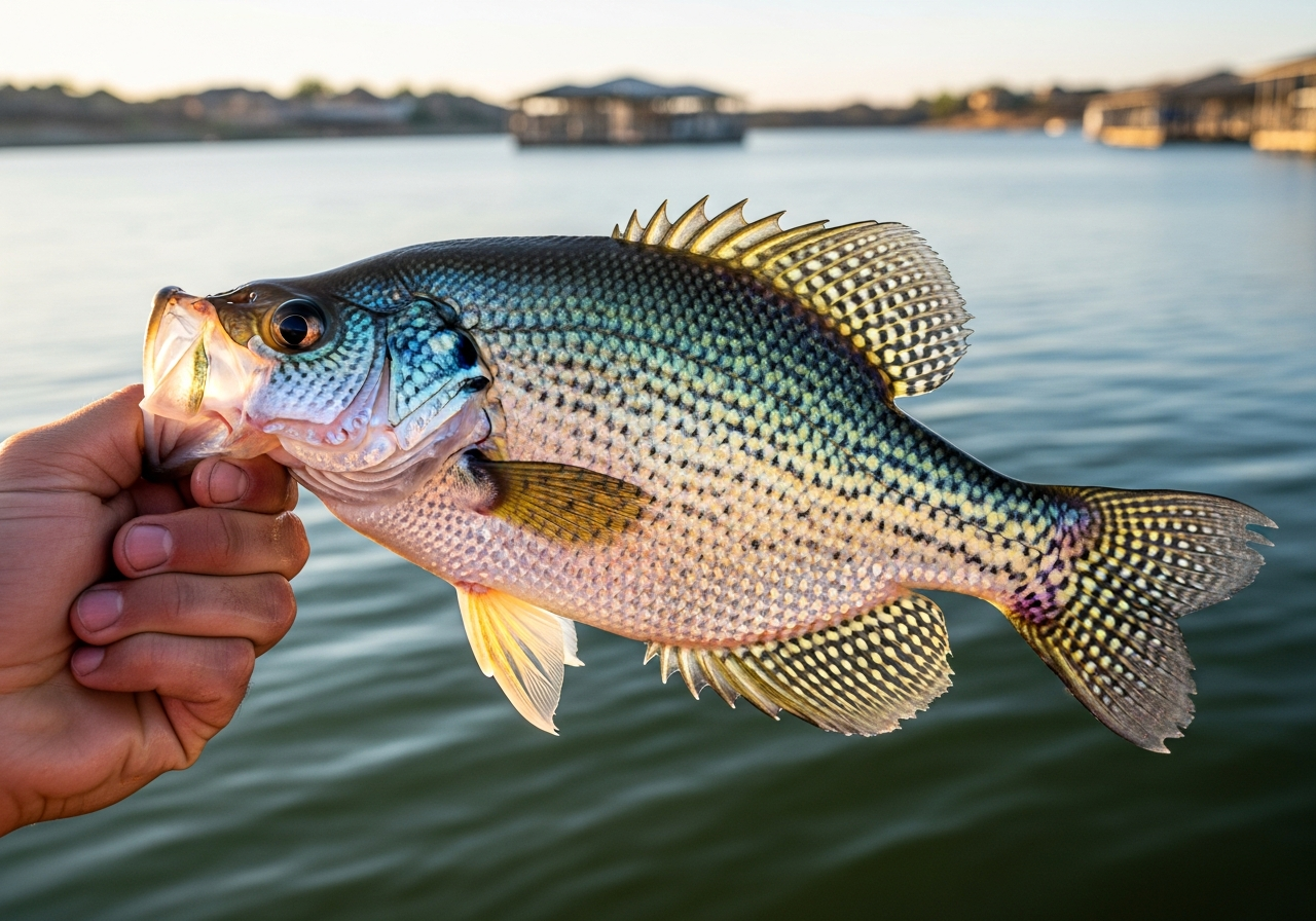 Crappie fishing on Lake Ray Hubbard, Texas