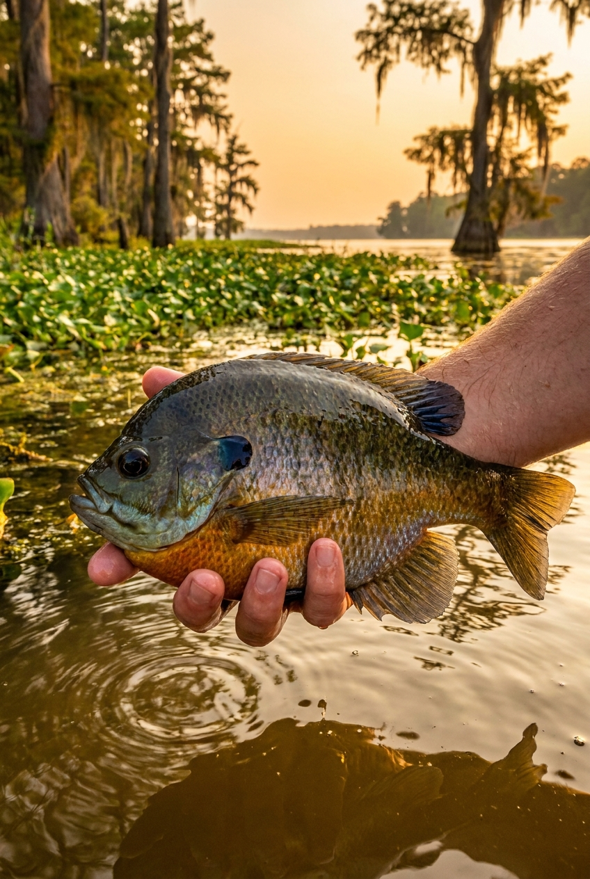 Bluegill fishing on Lake Seminole, Georgia