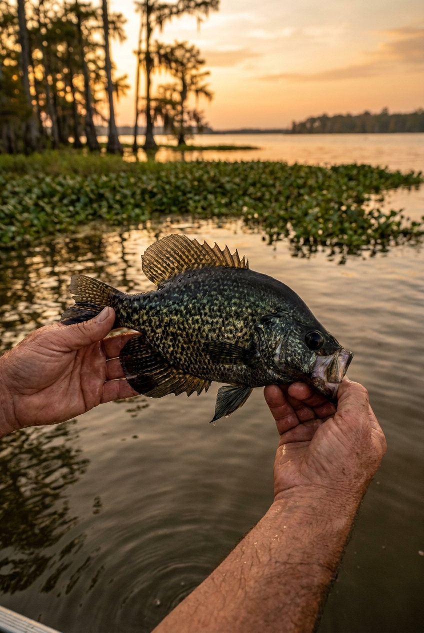 Crappie fishing on Lake Seminole, Georgia