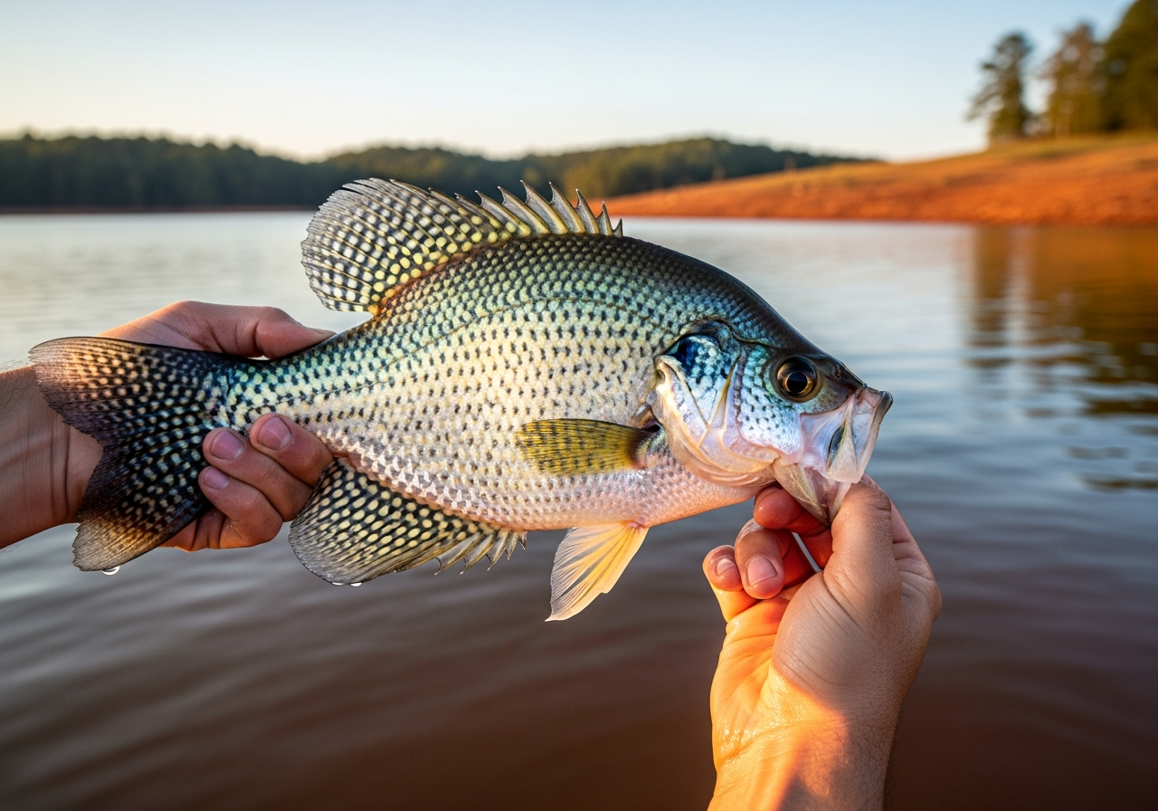 Crappie fishing on Lake Sinclair, Georgia