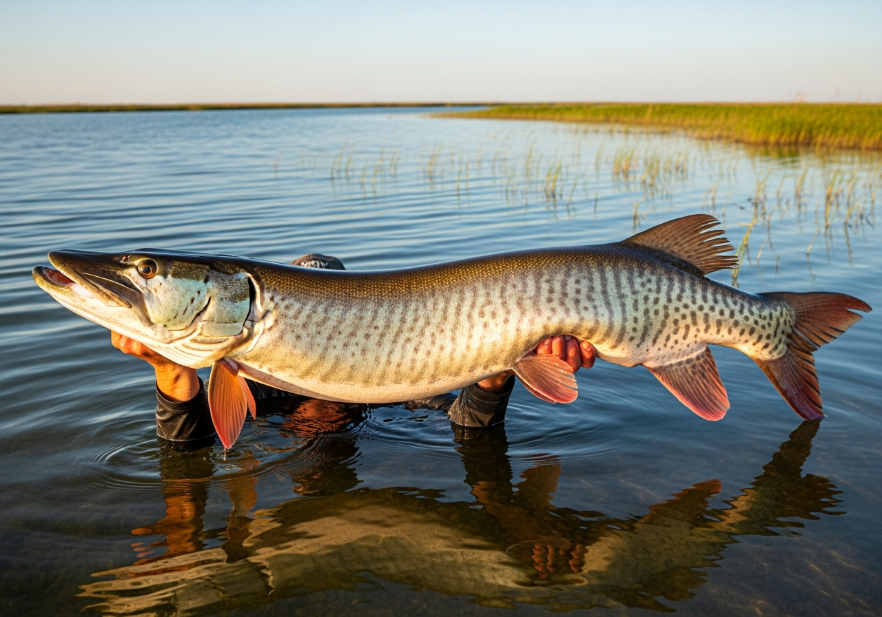 Muskellunge fishing on Lake St. Clair, Michigan