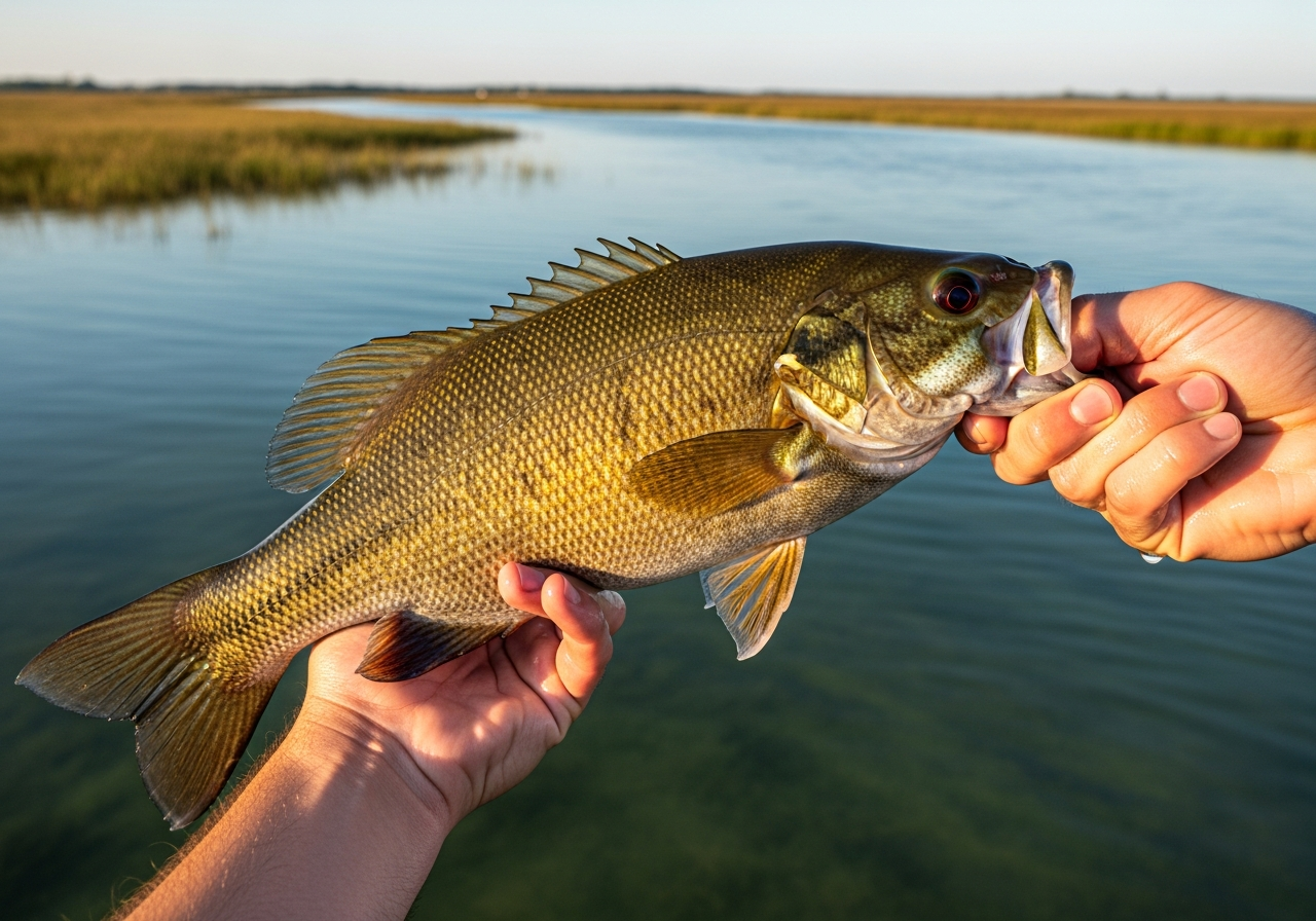 Smallmouth Bass fishing on Lake St. Clair, Michigan