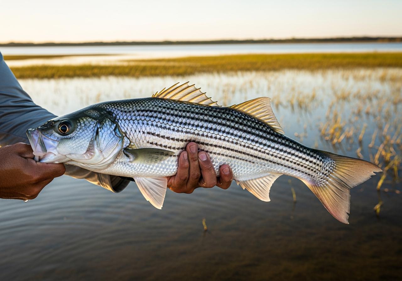 Striped Bass fishing on Lake Tawakoni, Texas