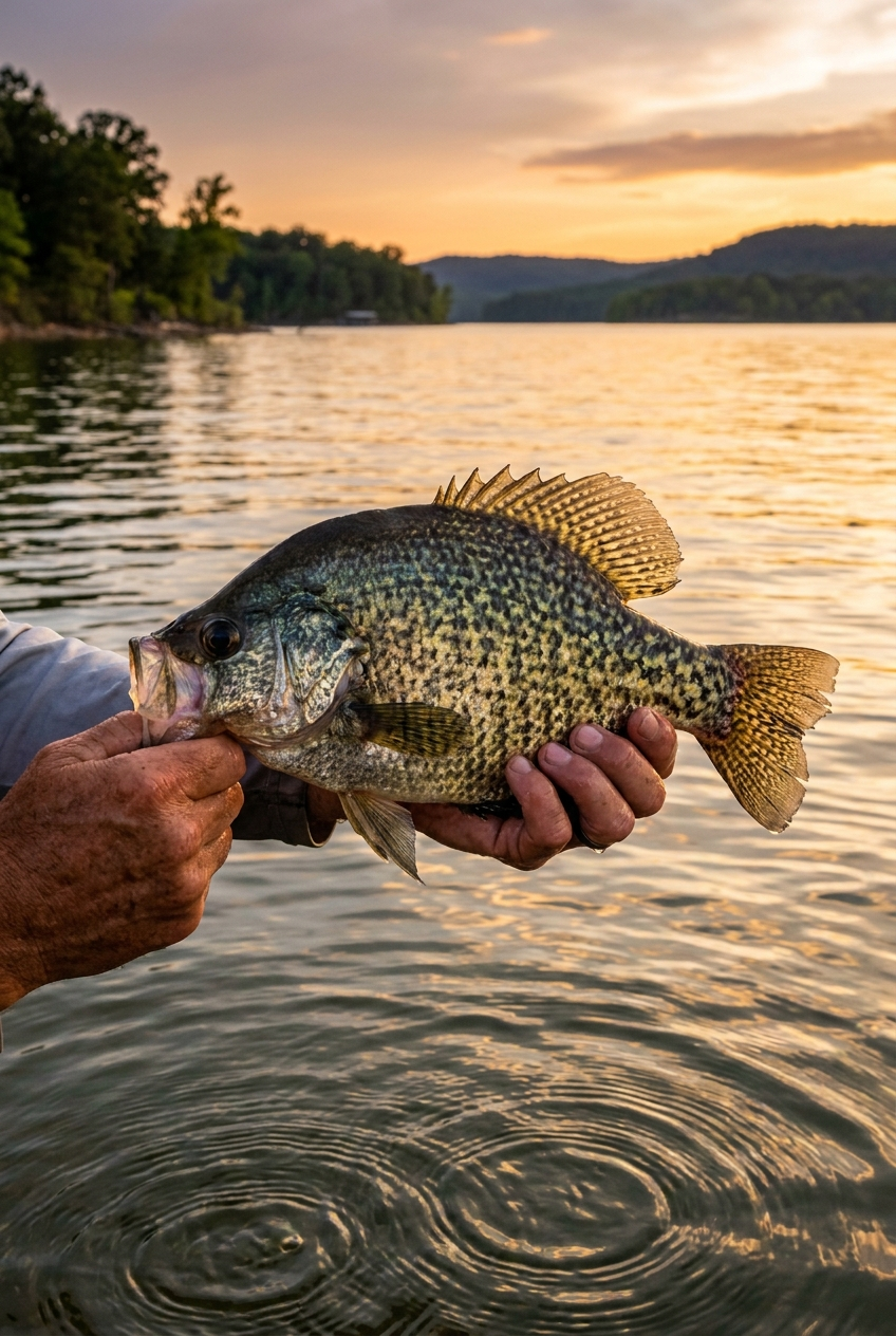 Crappie fishing on Lake Tenkiller, Oklahoma