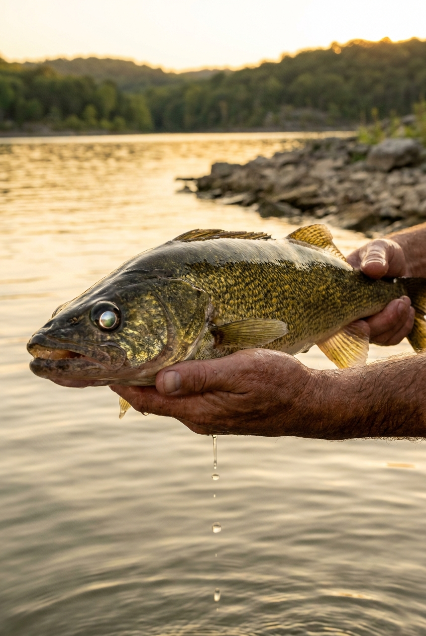 Walleye fishing on Lake Tenkiller, Oklahoma